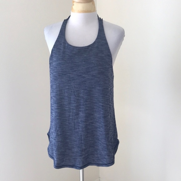 Lululemon Athletica button size 12, blue back drape strappy tank top. - Picture 1 of 6